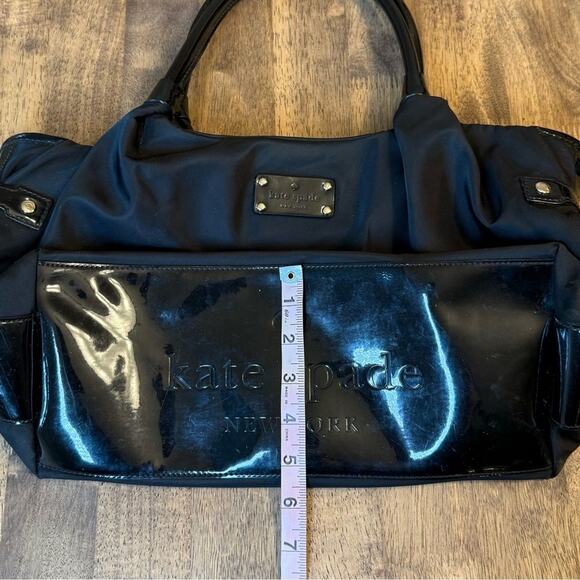 Kate Spade Bridgette Stevie Nylon Zippered Shoulder Bag Handbag Black Polka Dots - Picture 14 of 15